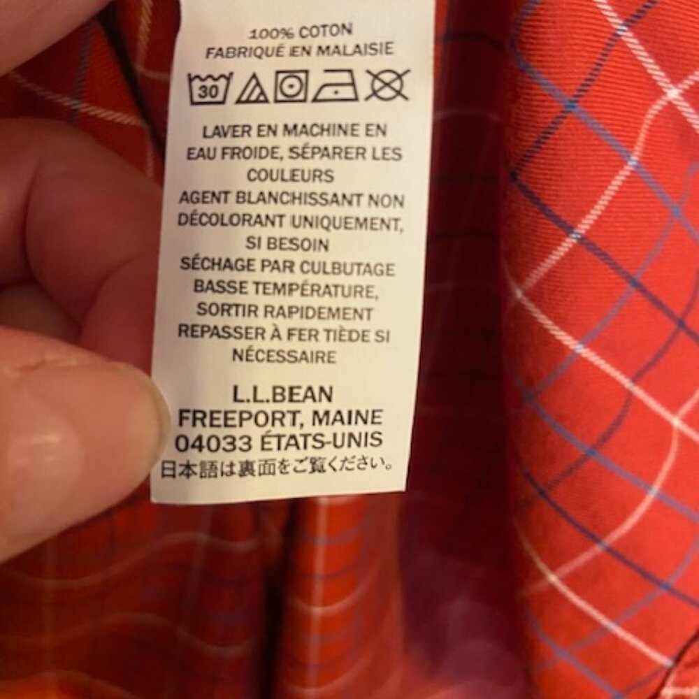 LL Bean Shirt Mens Size L Regular Button Down Short Sleeve Shirt - Picture 4 of 4